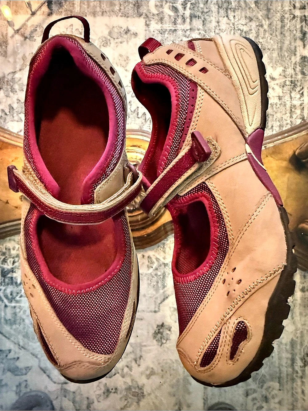 L.L.Bean Back Cove Mary Jane Women's Trail Shoes Tan & Pink Gorpcore US 9.5